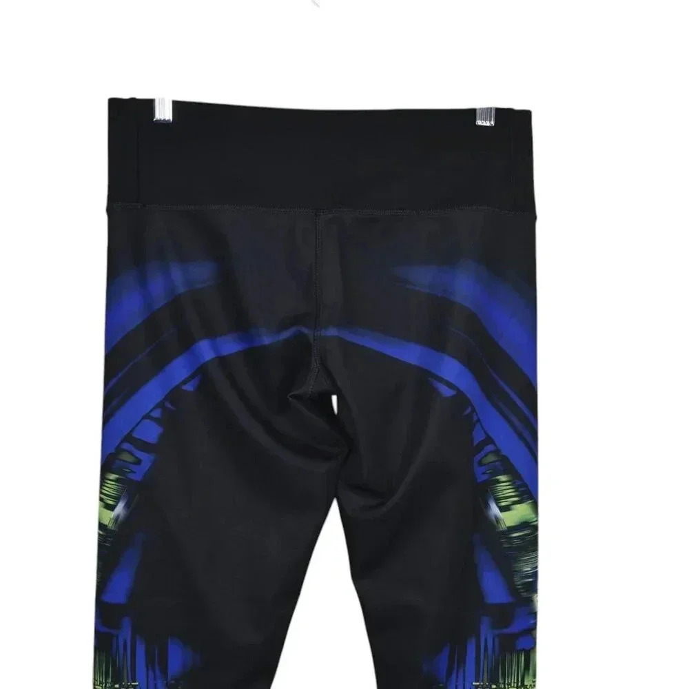 Adidas Leggings Techfit Climalite Medium Compression Black Blue Workout Size Med - Picture 7 of 12